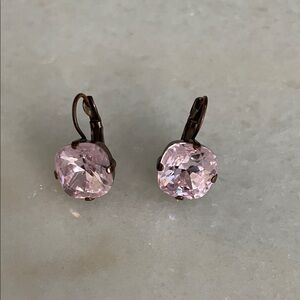 Sabika Pink Crystal Drop Earrings